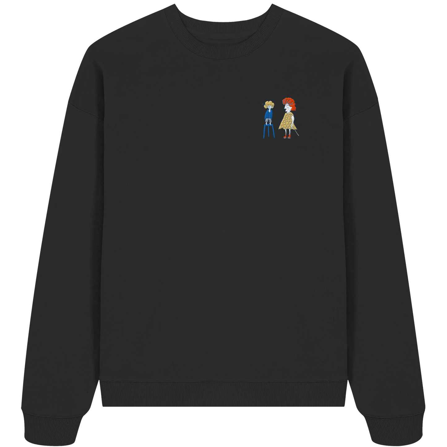 Grandma Embroidery - Organic Oversize Sweatshirt (Stick)