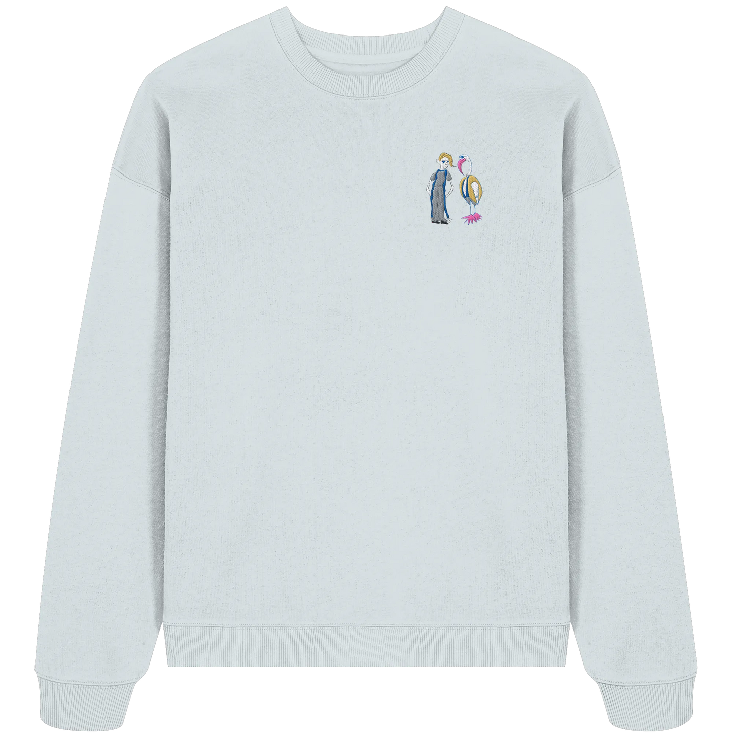 The Boy and the Heron Embroidery - Organic Oversize Sweatshirt (Stick)