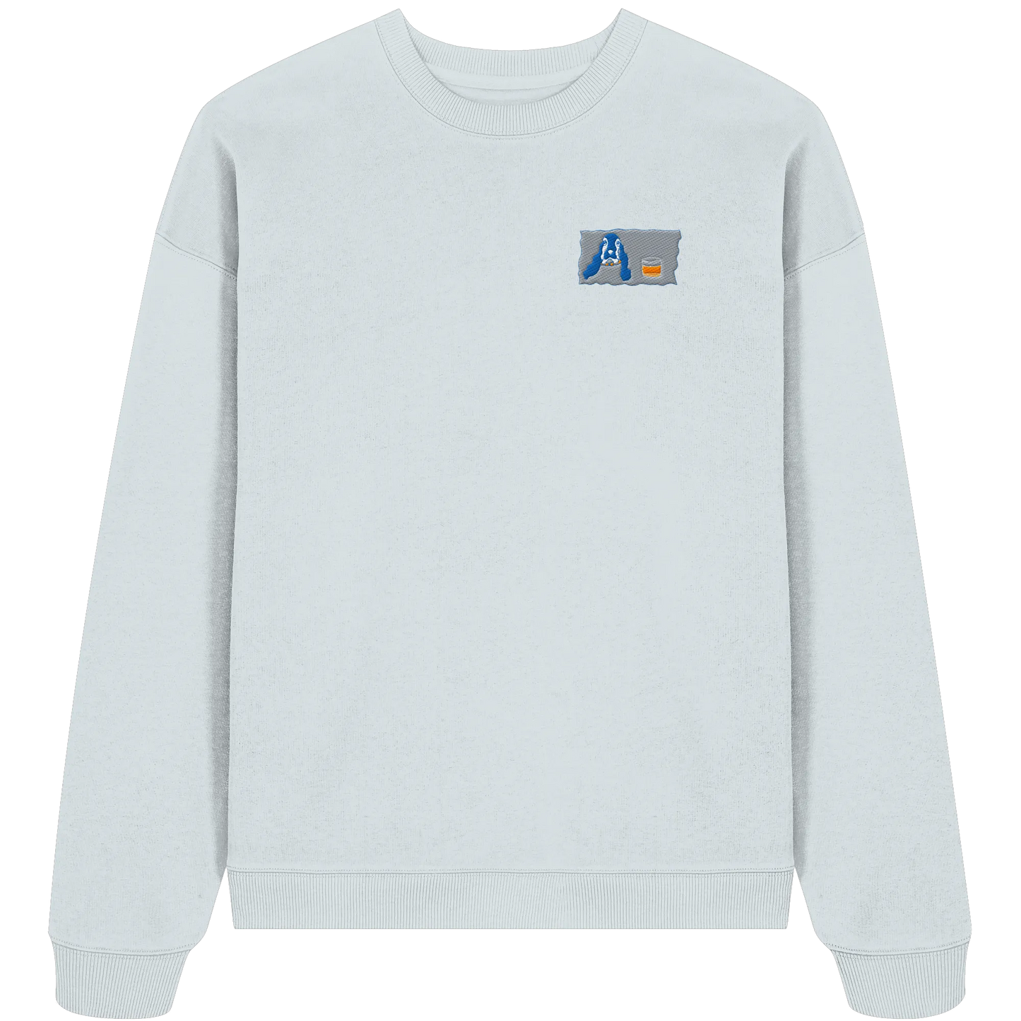 Scotch Dog embroidery - Organic Oversize Sweatshirt (Stick)