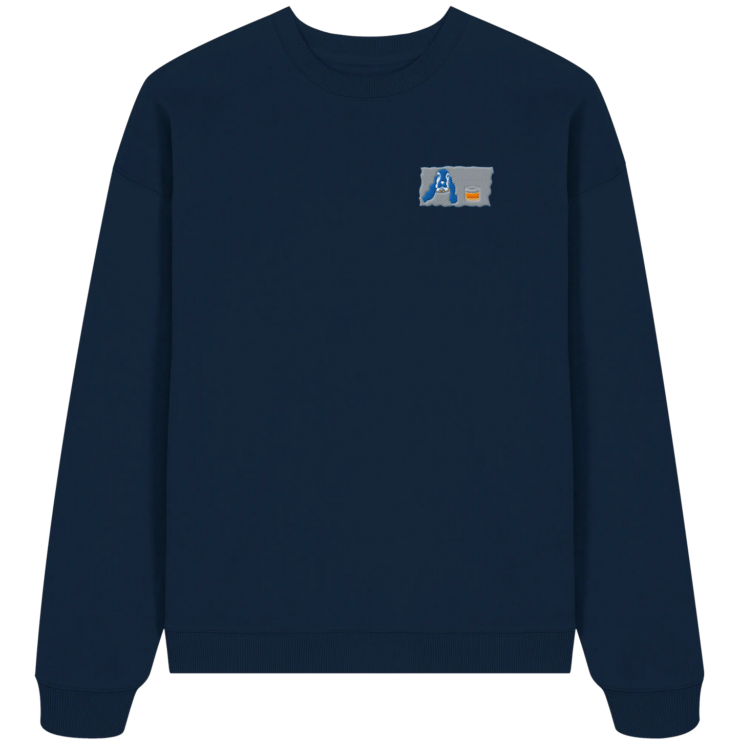 Scotch Dog embroidery - Organic Oversize Sweatshirt (Stick)