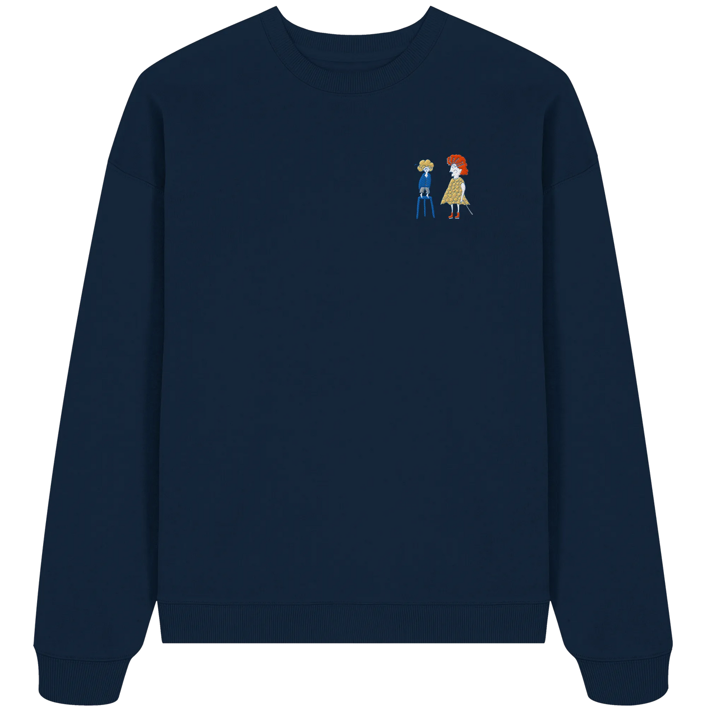 Grandma Embroidery - Organic Oversize Sweatshirt (Stick)