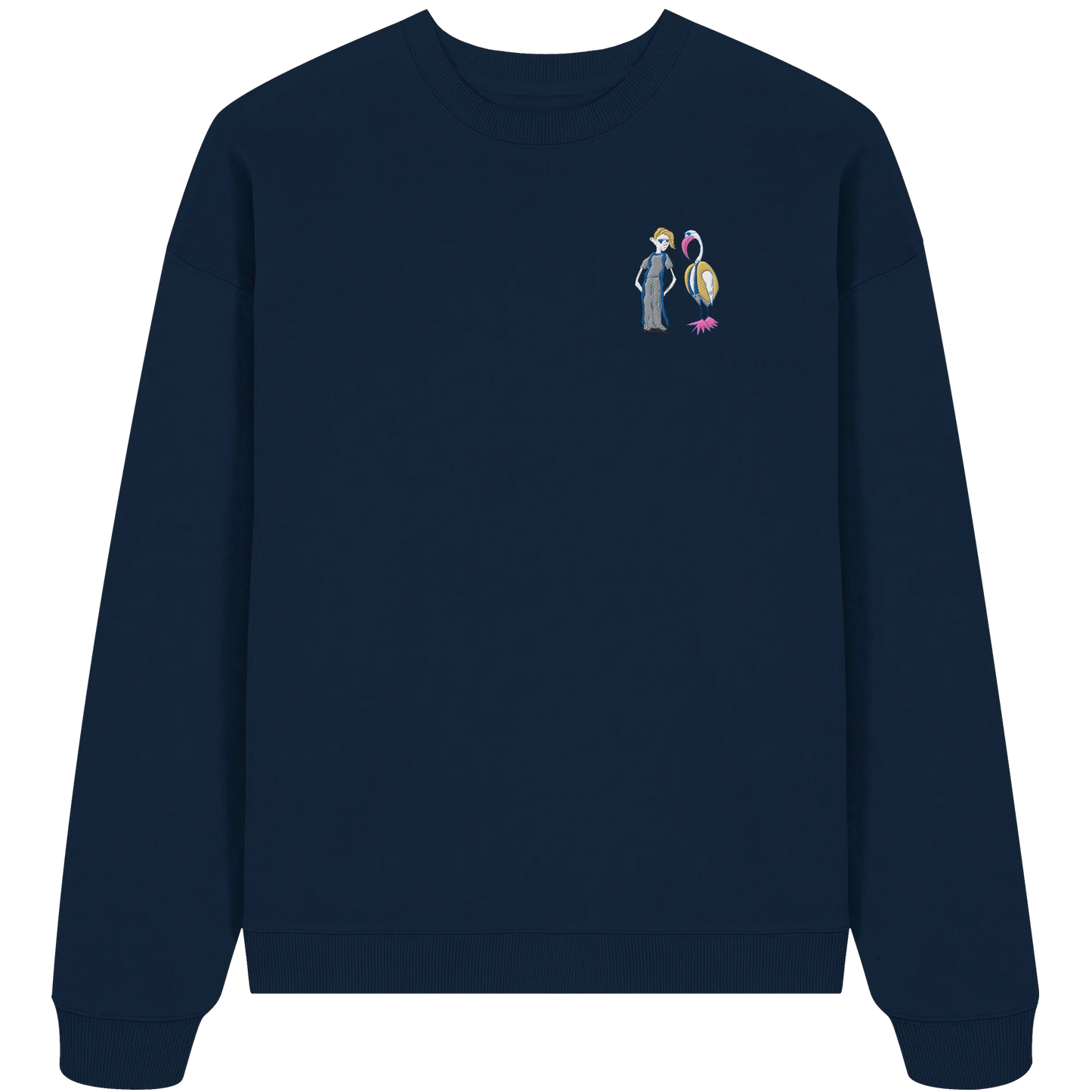 The Boy and the Heron Embroidery - Organic Oversize Sweatshirt (Stick)