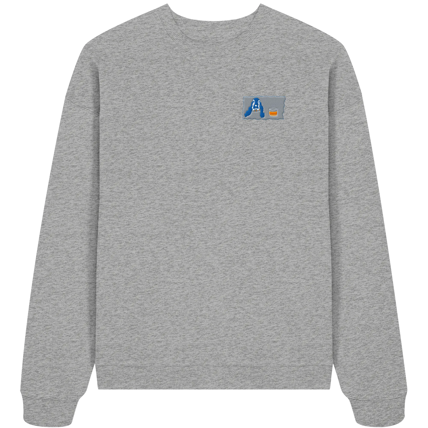 Scotch Dog embroidery - Organic Oversize Sweatshirt (Stick)