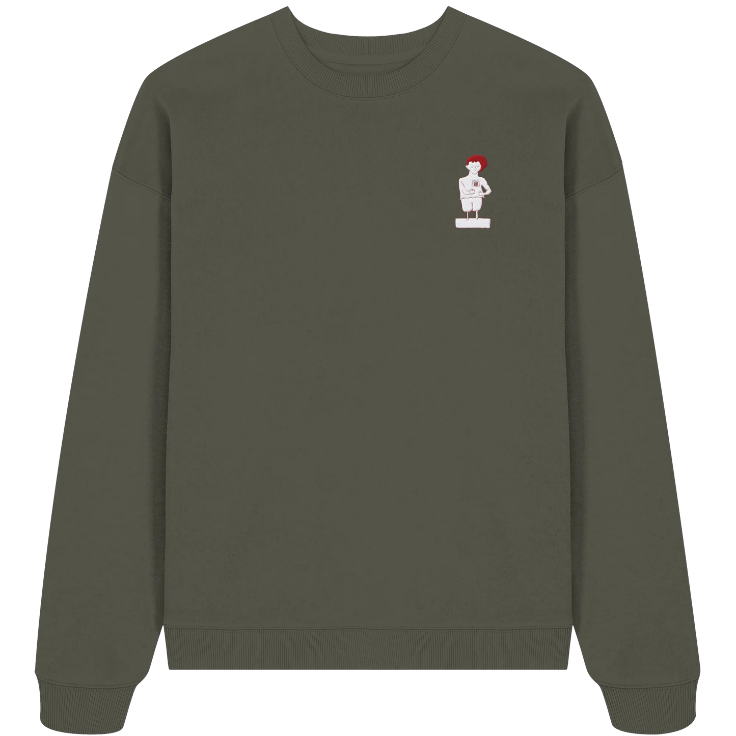 Connecting Embroidery - Organic Oversize Sweatshirt (Stick)