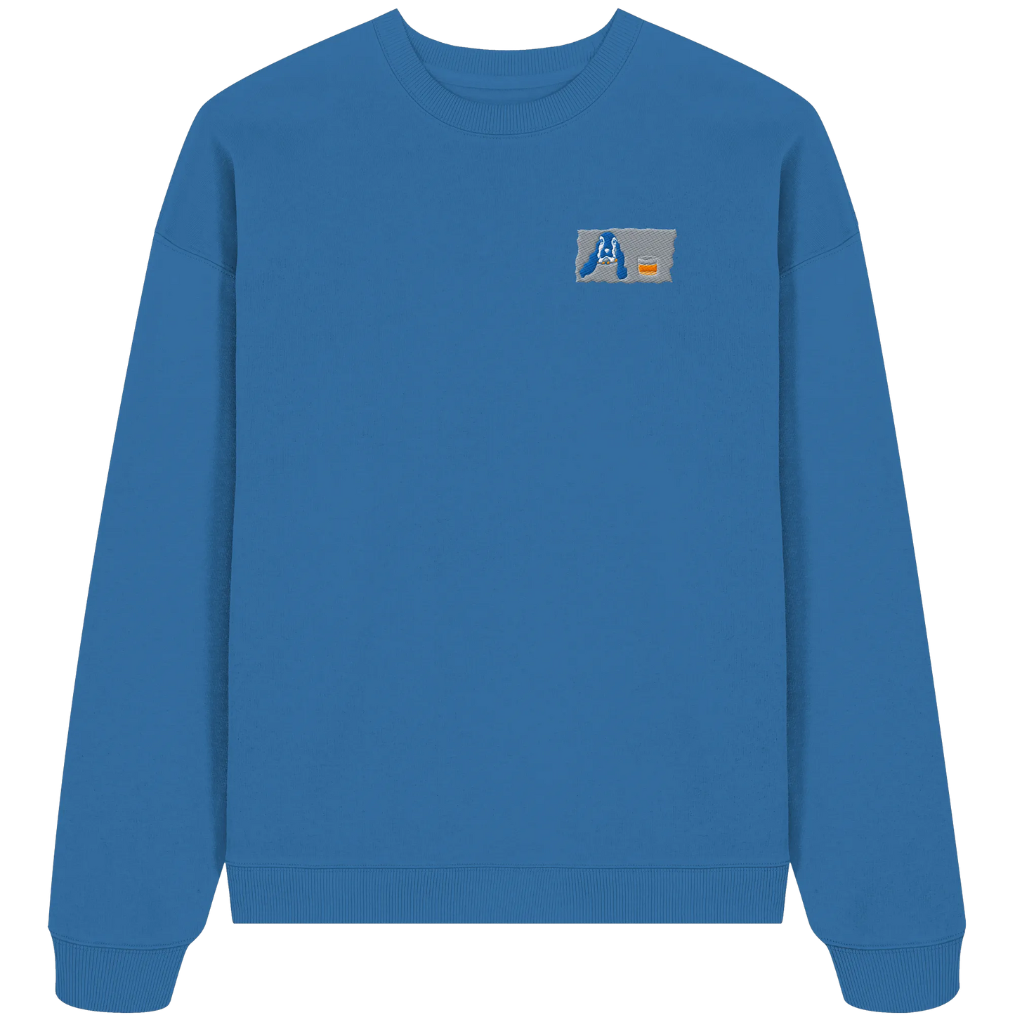 Scotch Dog embroidery - Organic Oversize Sweatshirt (Stick)