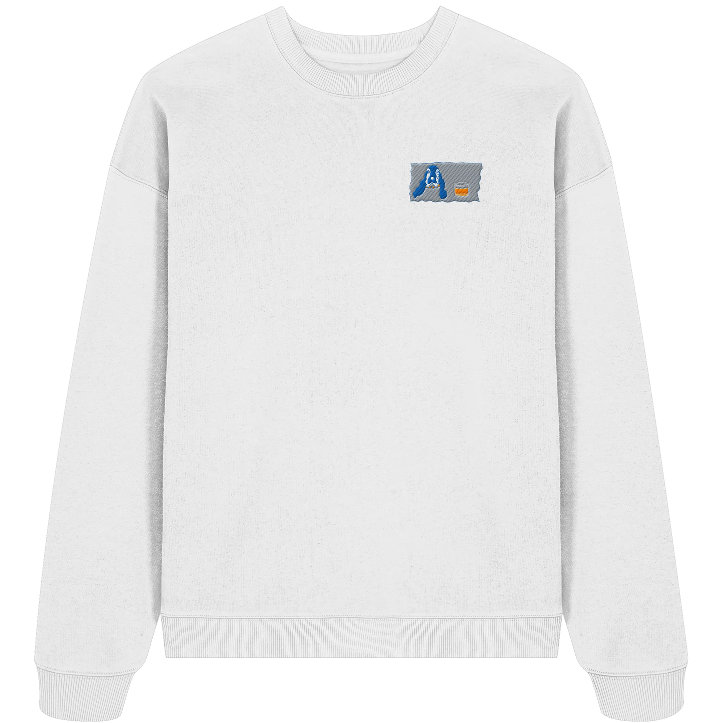 Scotch Dog embroidery - Organic Oversize Sweatshirt (Stick)