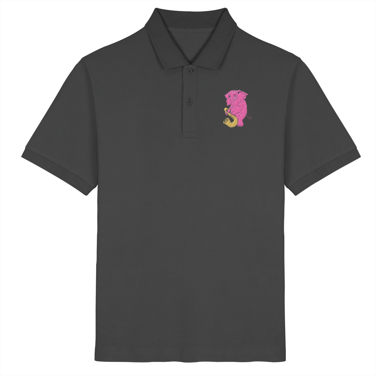 A sad Elephant Embroidery - Organic Poloshirt (Stick)