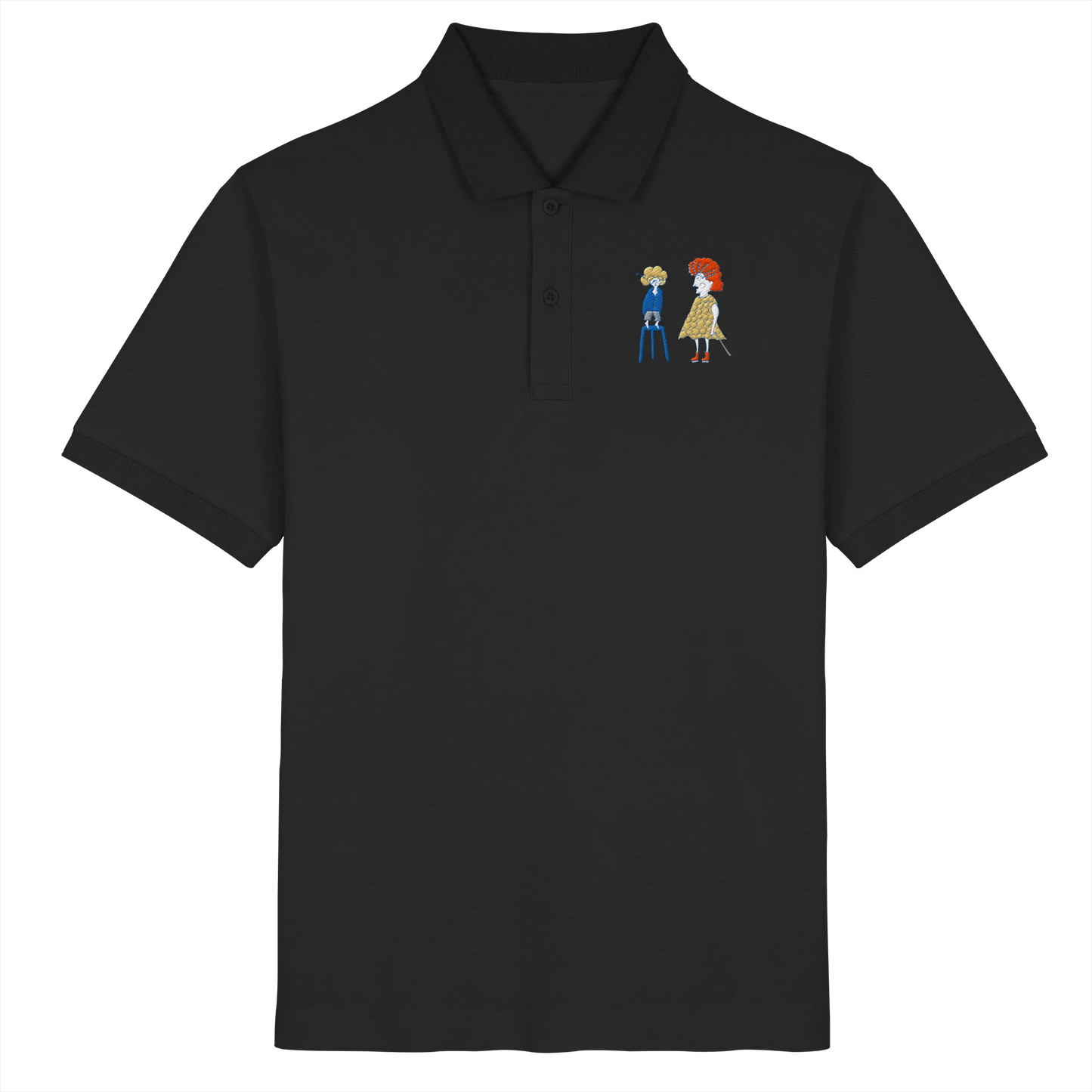 Grandma Embroidery - Organic Poloshirt (Stick)