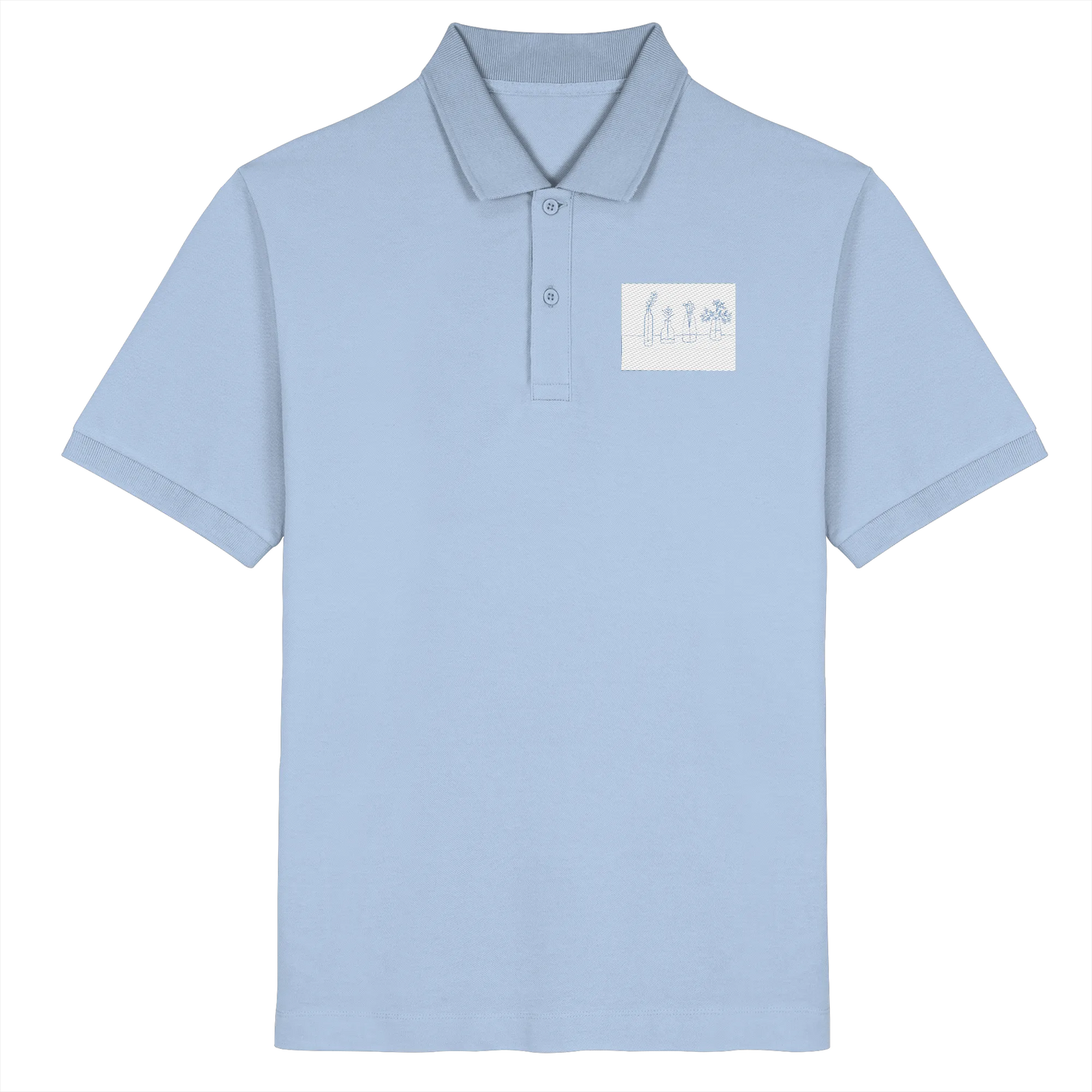 Flowers Embroidery - Organic Poloshirt (Stick)