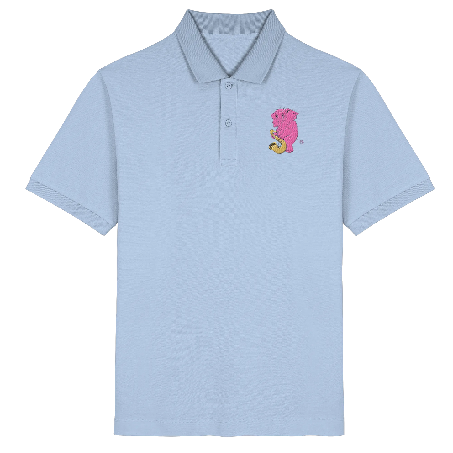 A sad Elephant Embroidery - Organic Poloshirt (Stick)