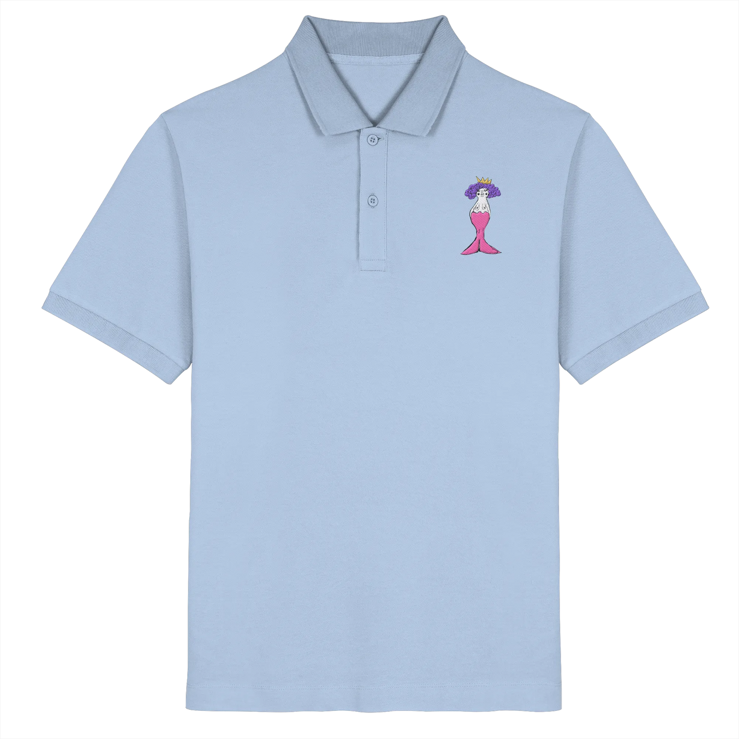 Mermaid Embroidery - Organic Poloshirt (Stick)