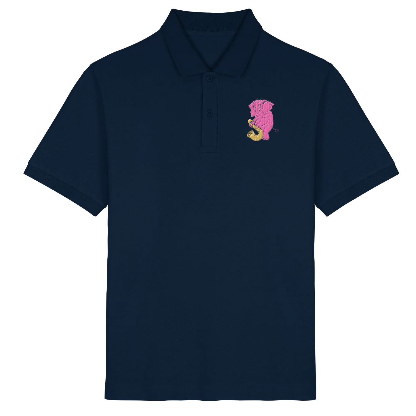 A sad Elephant Embroidery - Organic Poloshirt (Stick)