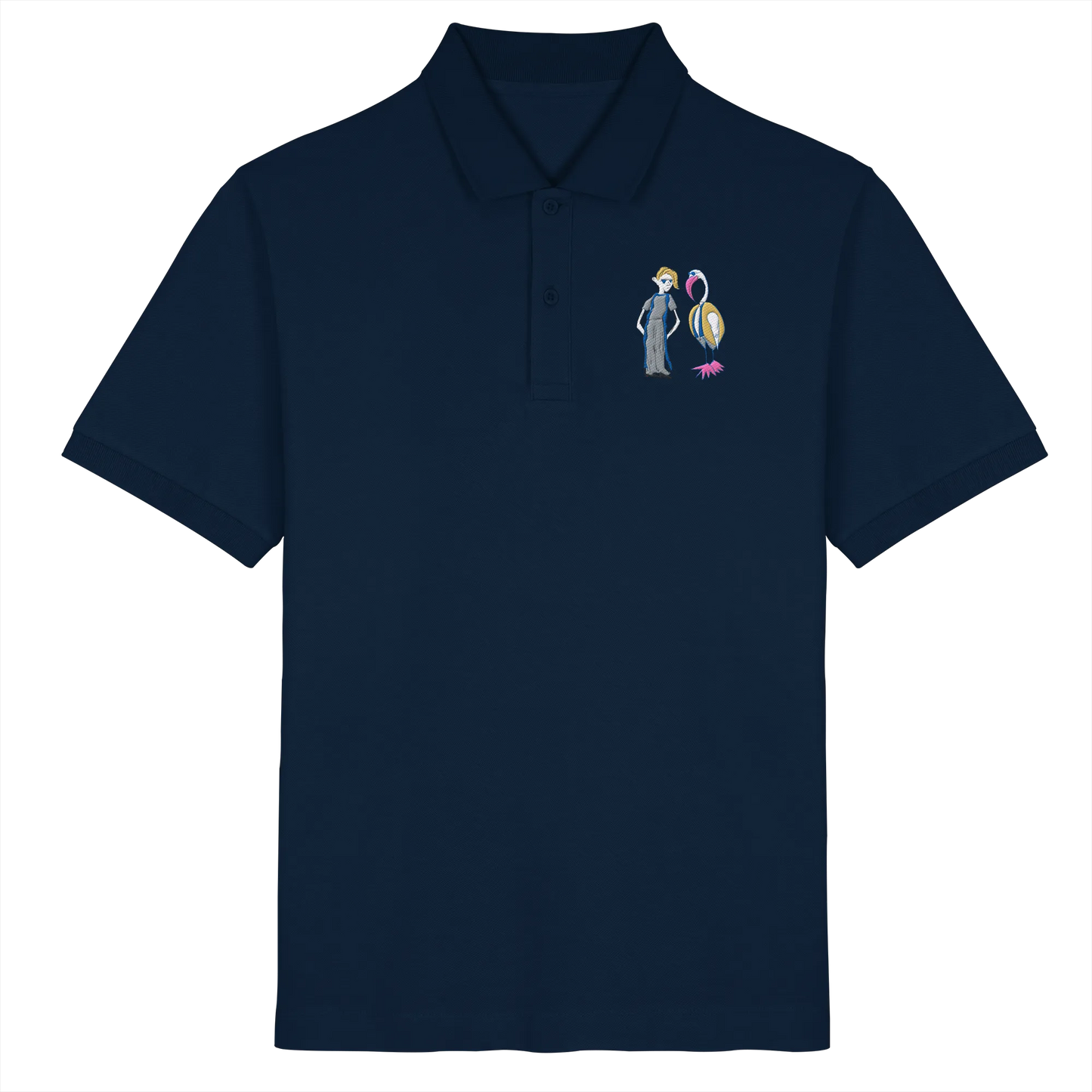 The Boy and the Heron Embroidery - Organic Poloshirt (Stick)