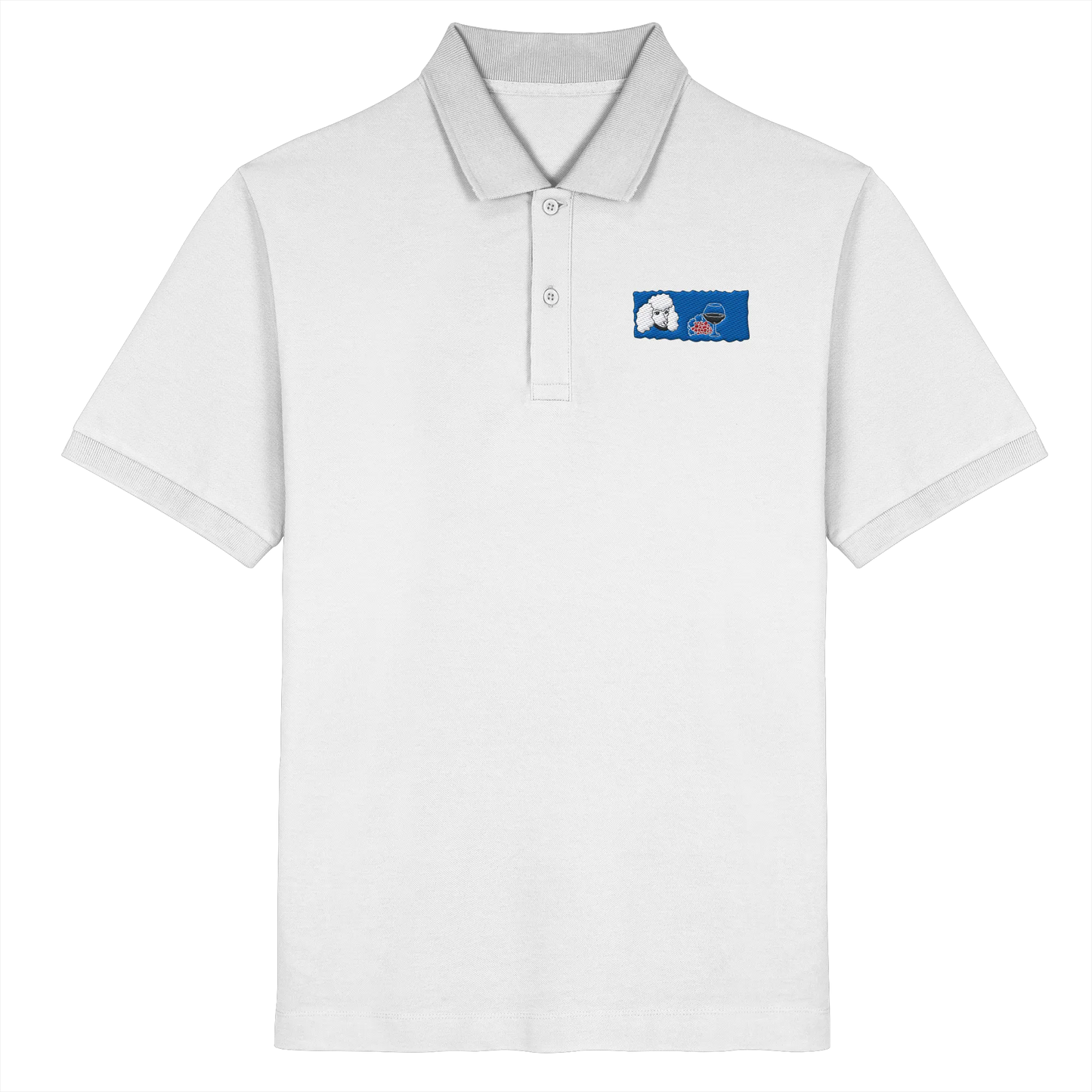 Wine Dog Embroidery - Organic Poloshirt (Stick)