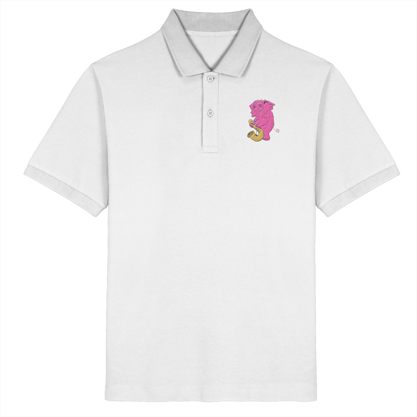 A sad Elephant Embroidery - Organic Poloshirt (Stick)