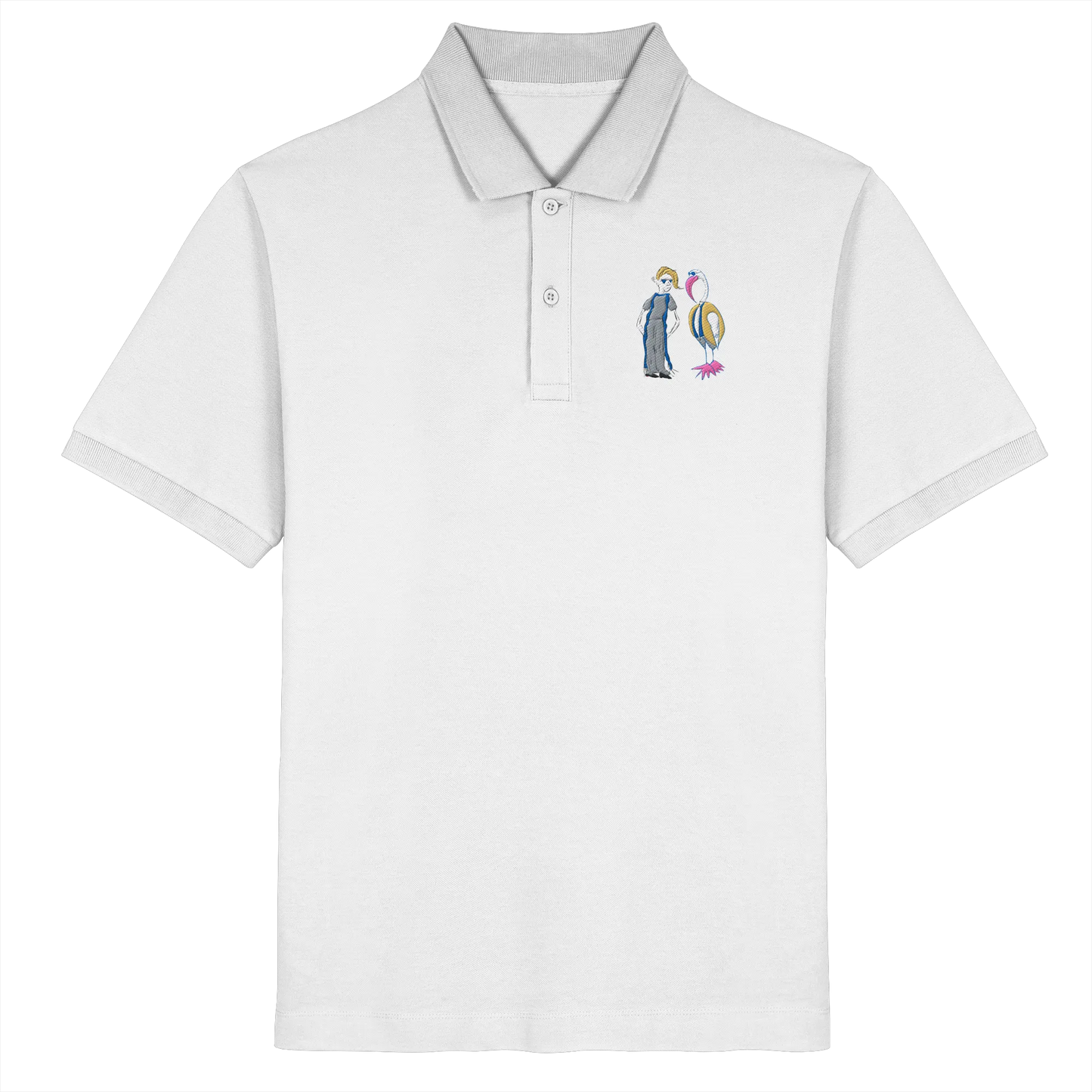 The Boy and the Heron Embroidery - Organic Poloshirt (Stick)