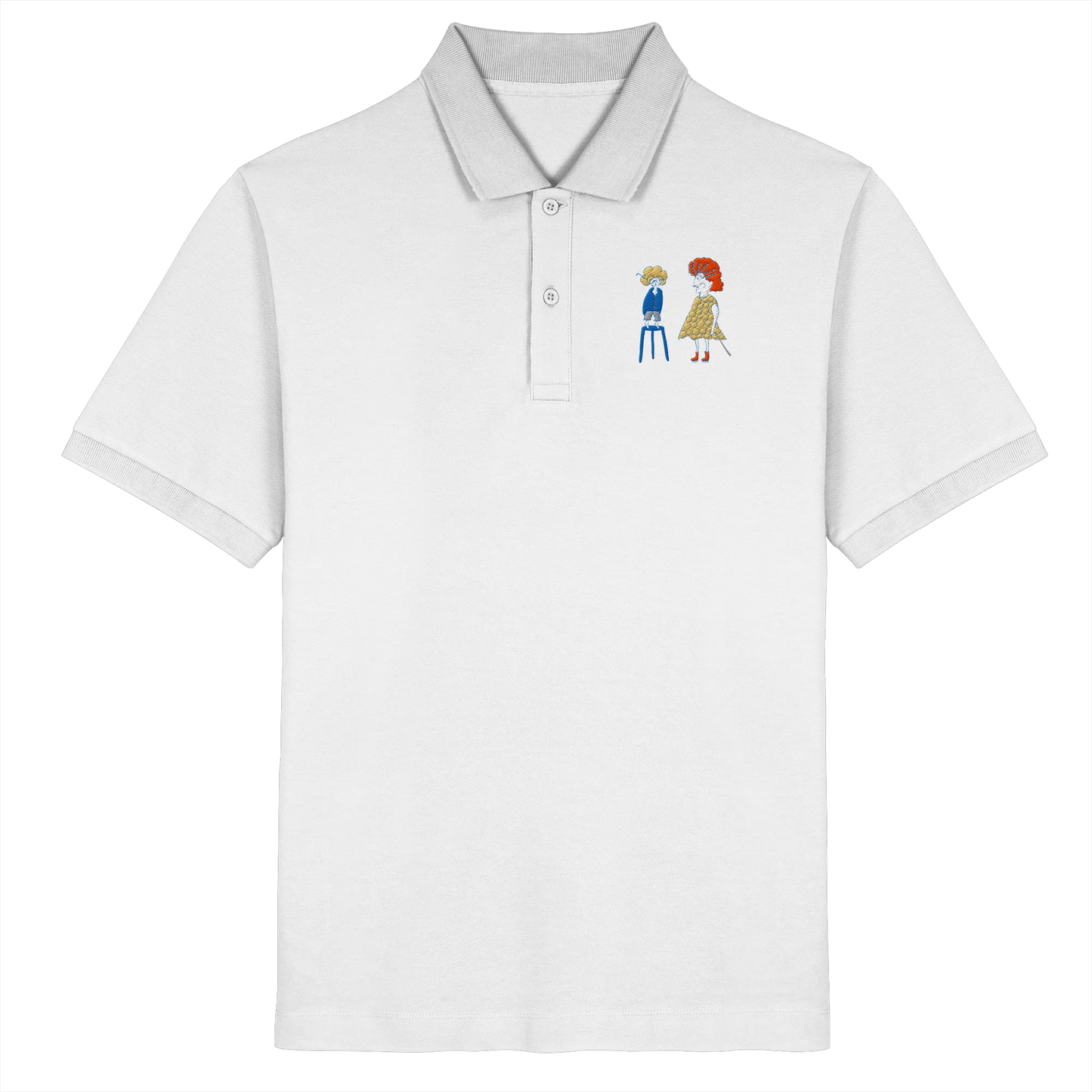 Grandma Embroidery - Organic Poloshirt (Stick)
