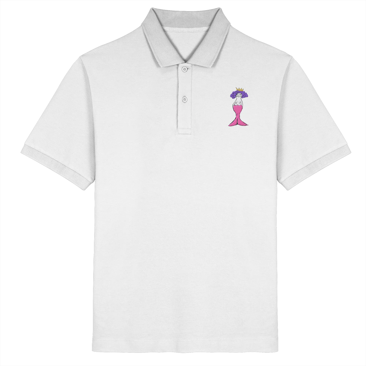 Mermaid Embroidery - Organic Poloshirt (Stick)