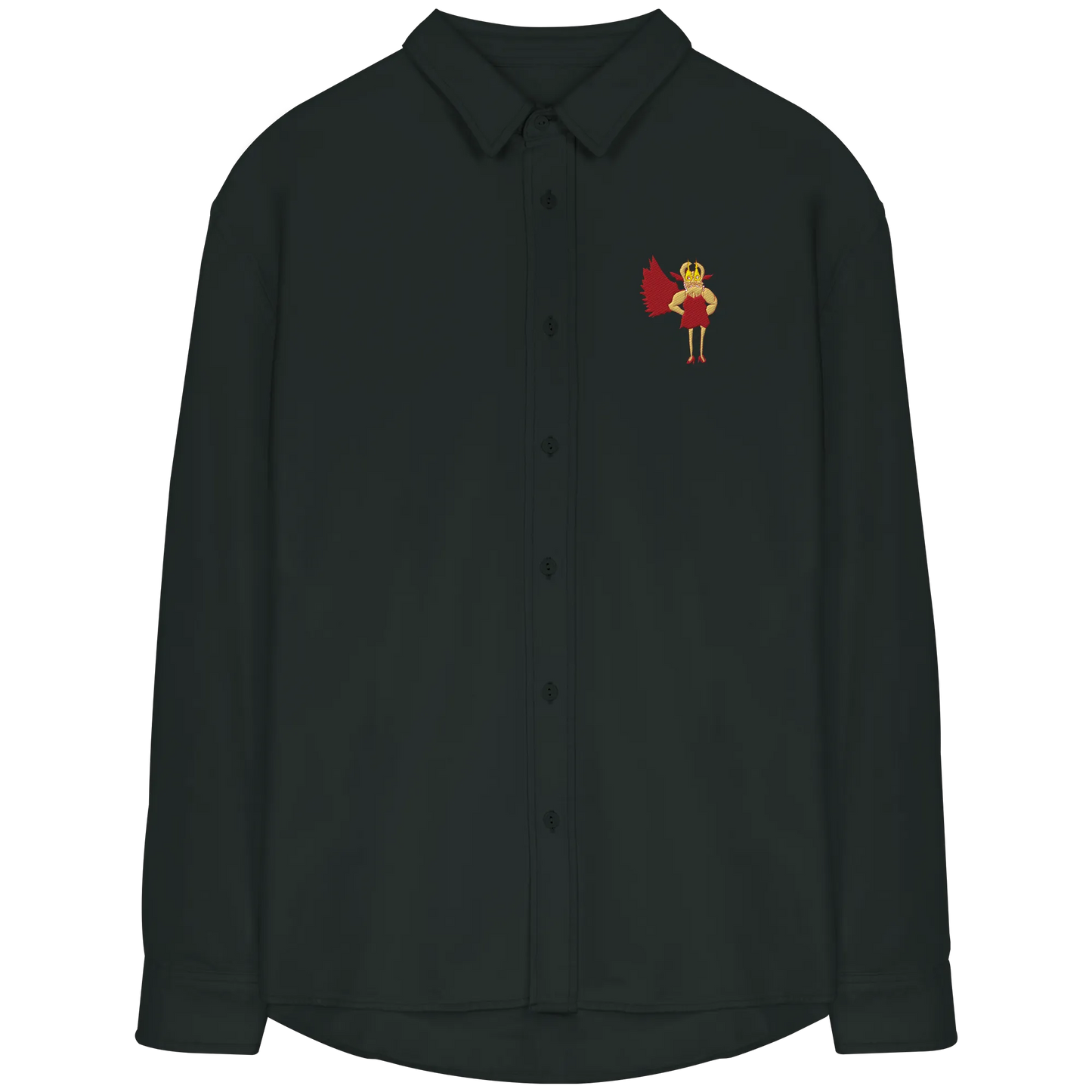 Anger Alchemist Embroidery - Organic Relaxed Button-Up Shirt