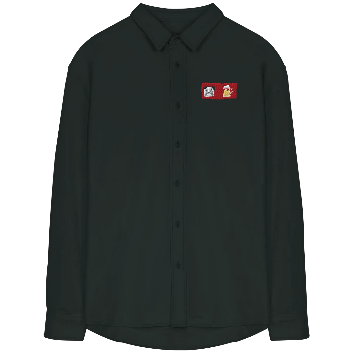 Bark and Brew Embroidery - Organic Relaxed Button-Up Shirt