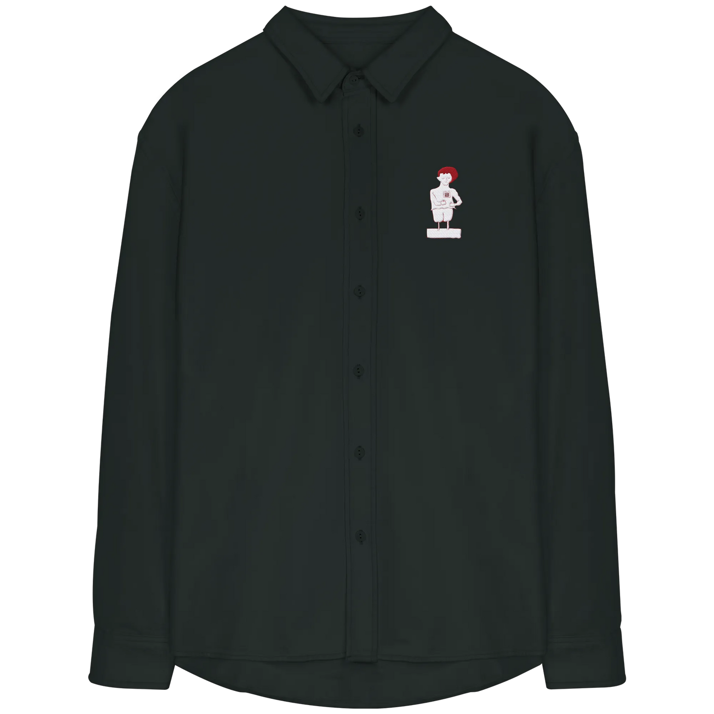 Connecting Embroidery - Organic Relaxed Button-Up Shirt