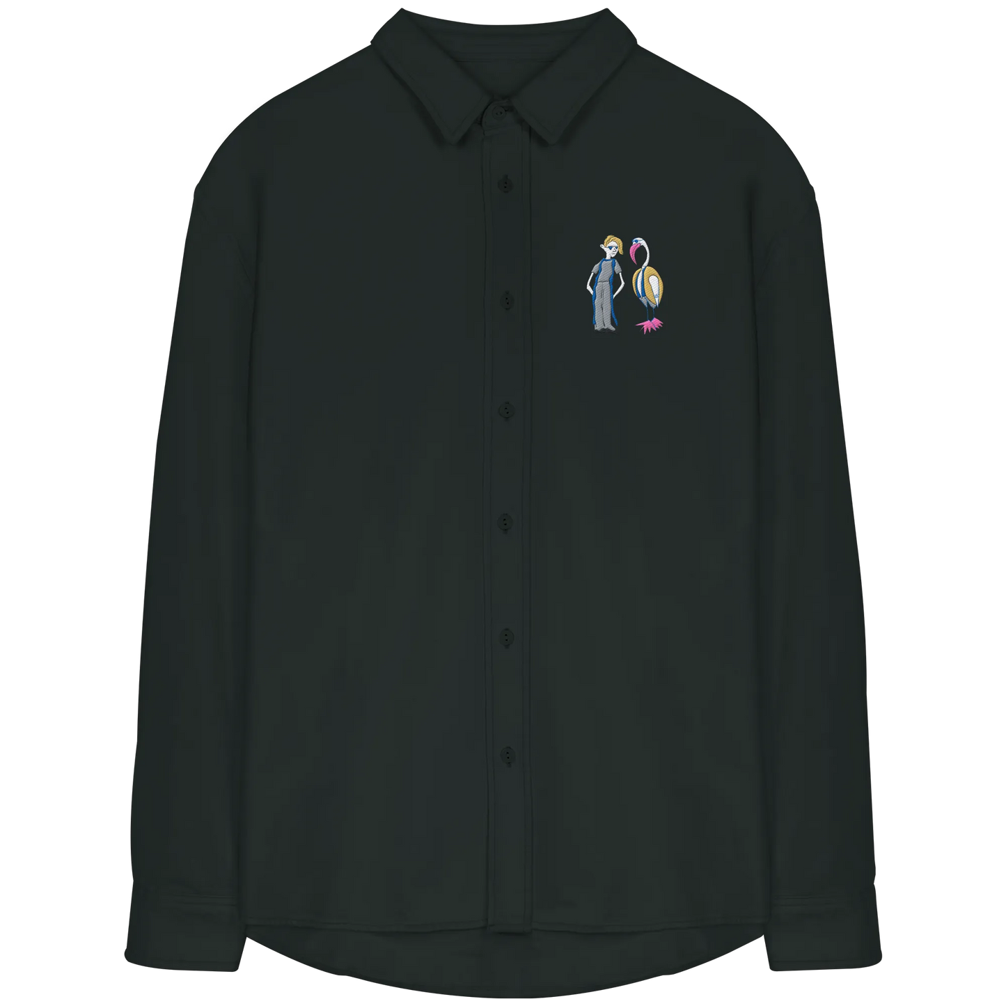 The Boy and the Heron Embroidered - Organic Relaxed Button-Up Shirt