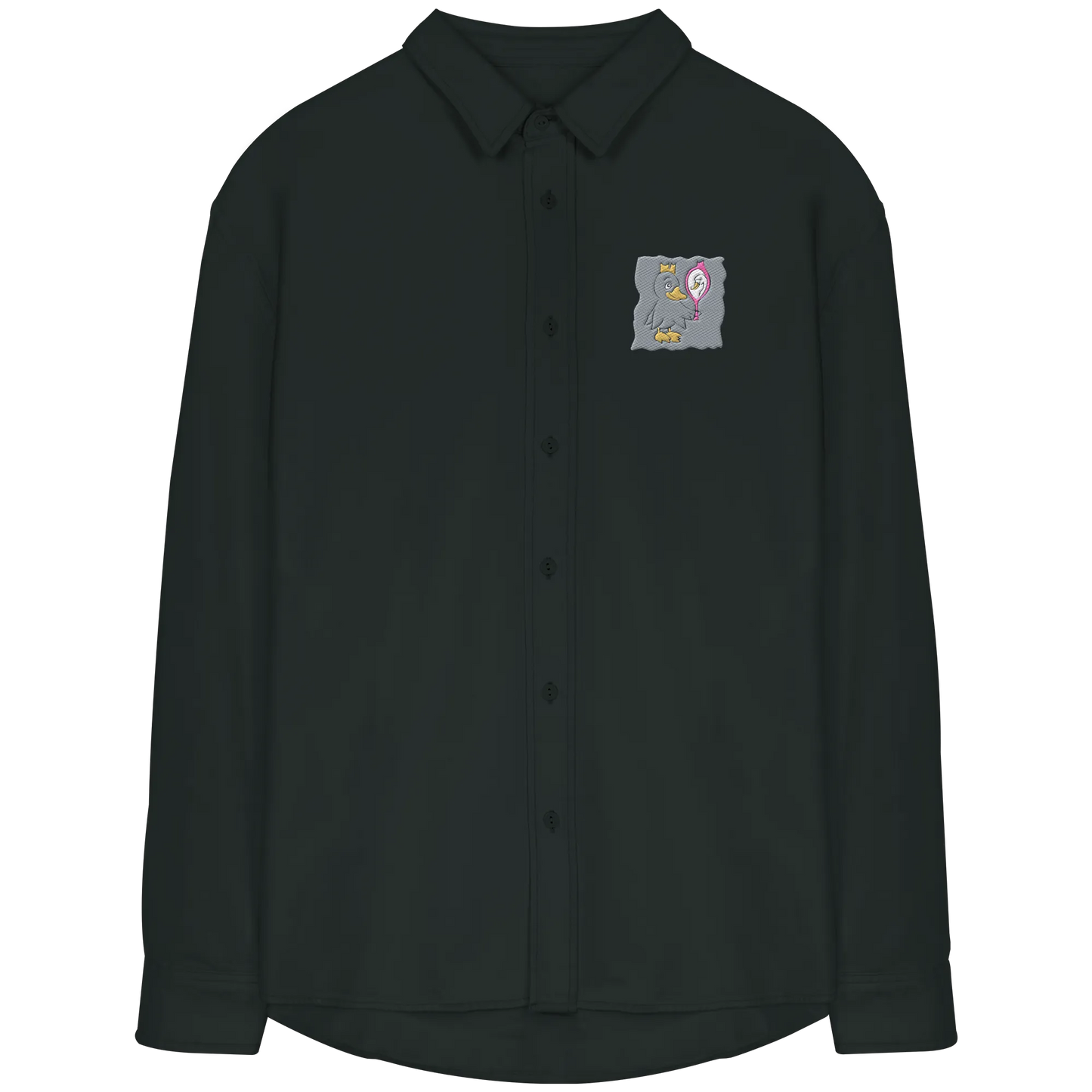 too Narcissist to care/ Embroidery - Organic Relaxed Button-Up Shirt