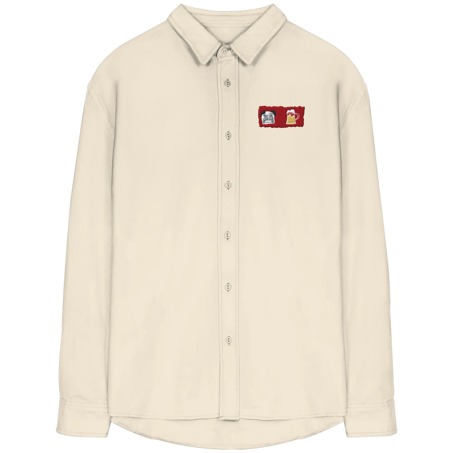 Bark and Brew Embroidery - Organic Relaxed Button-Up Shirt
