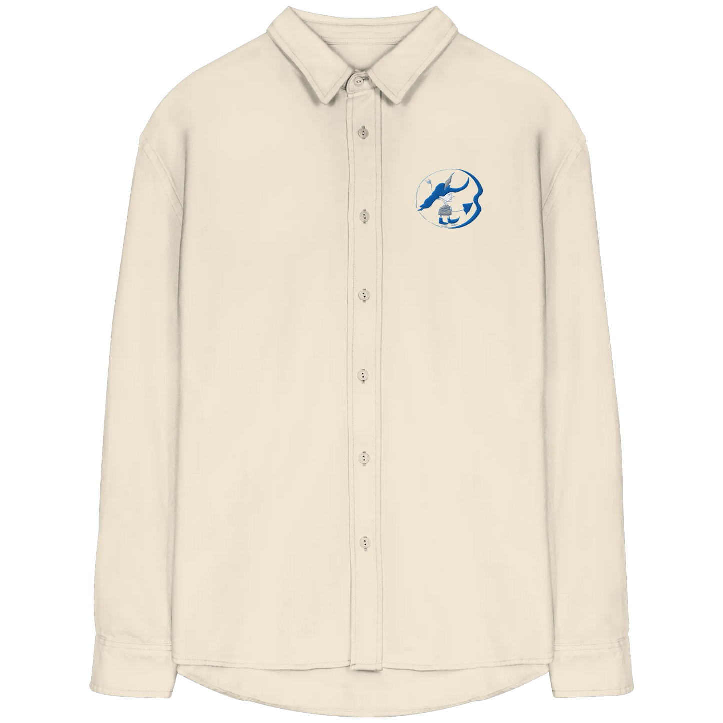 Inner Robin Embroidery - Organic Relaxed Button-Up Shirt