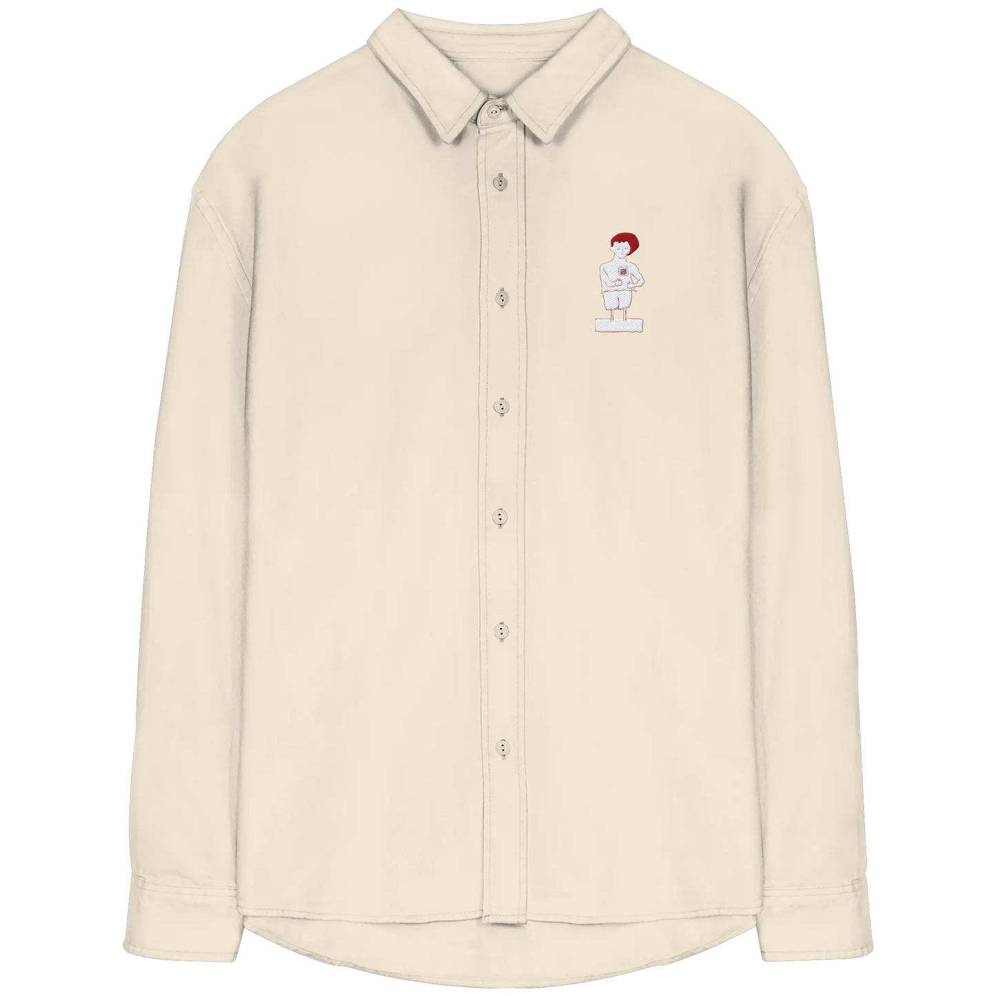 Connecting Embroidery - Organic Relaxed Button-Up Shirt