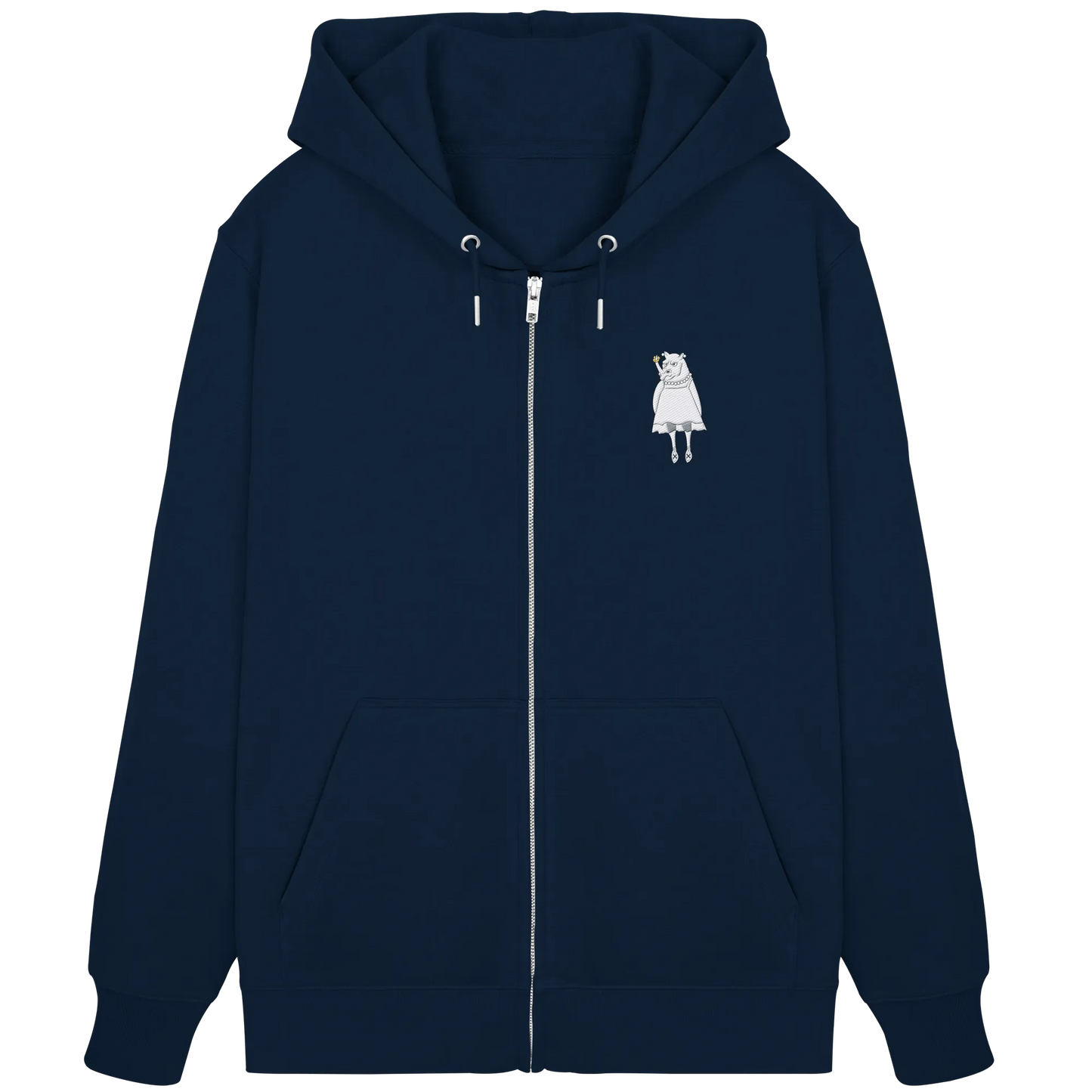 Rhino Embroidered - Organic Zipper