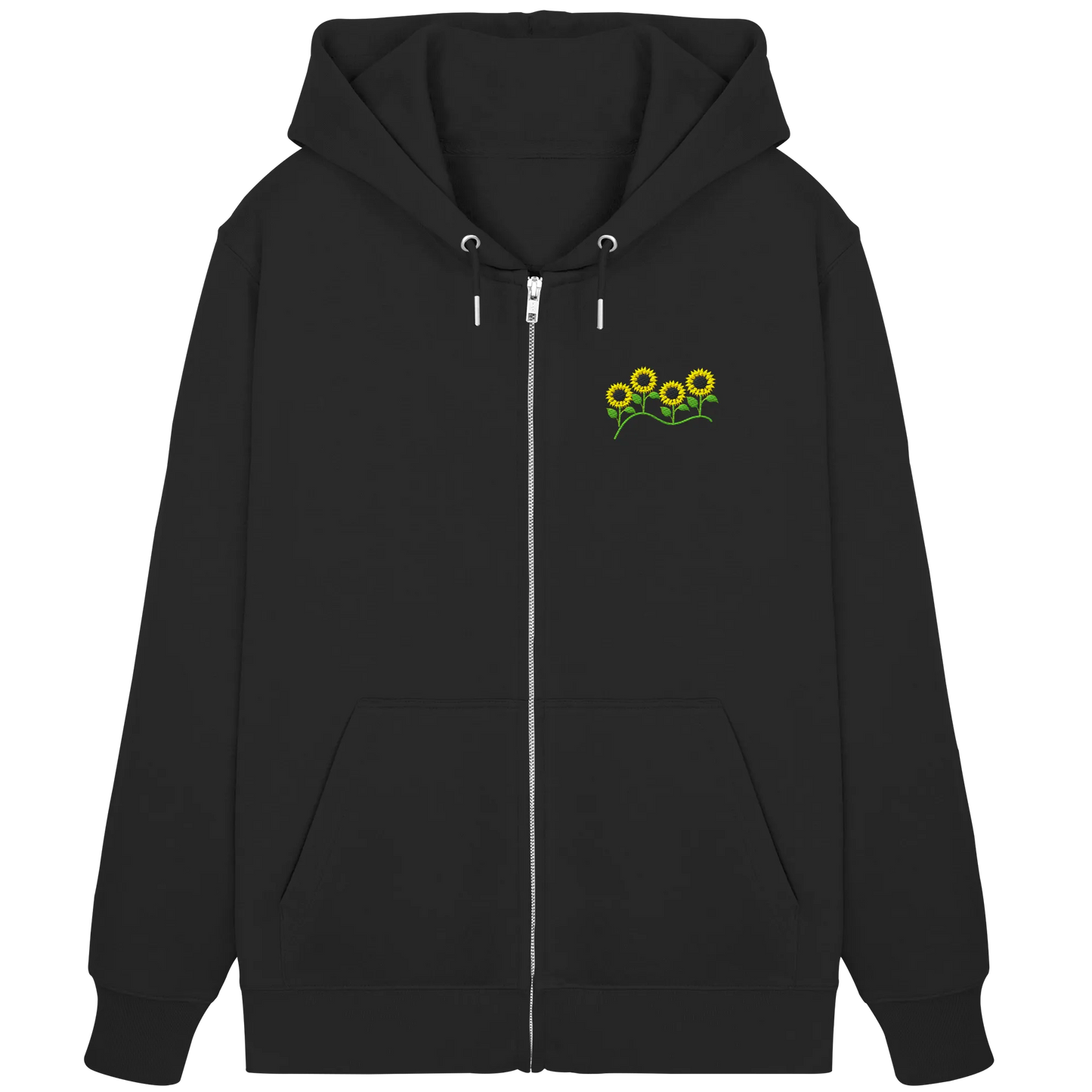 Sunflower Embroidery - Organic Zipper (Stick)