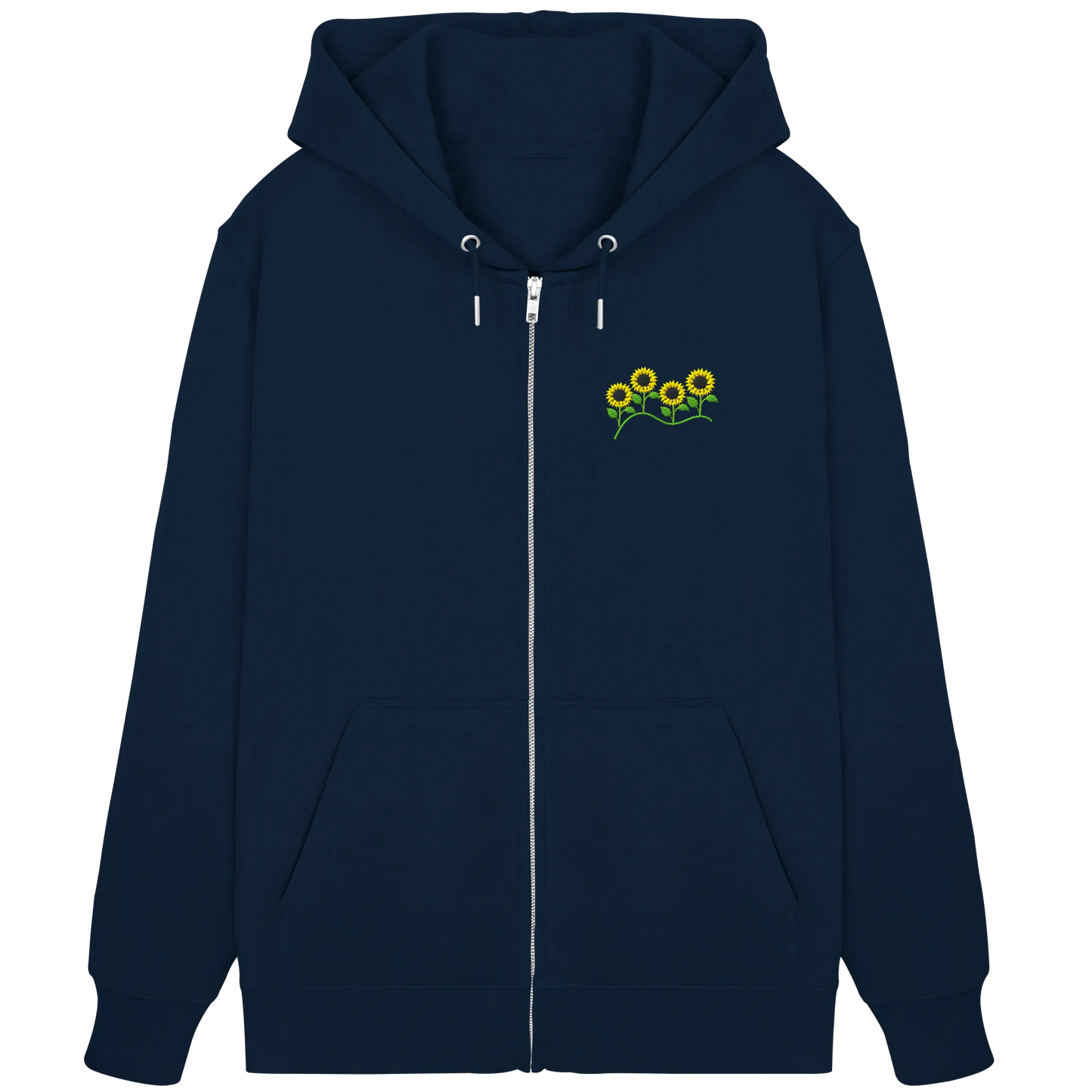 Sunflower Embroidery - Organic Zipper (Stick)