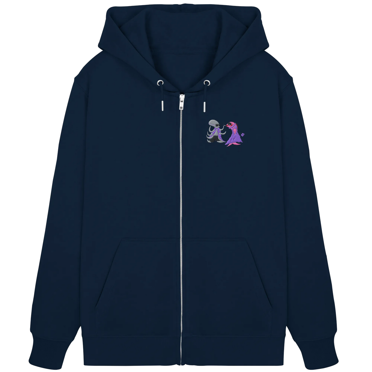 Octopus embroidery - Organic Zipper (Stick)