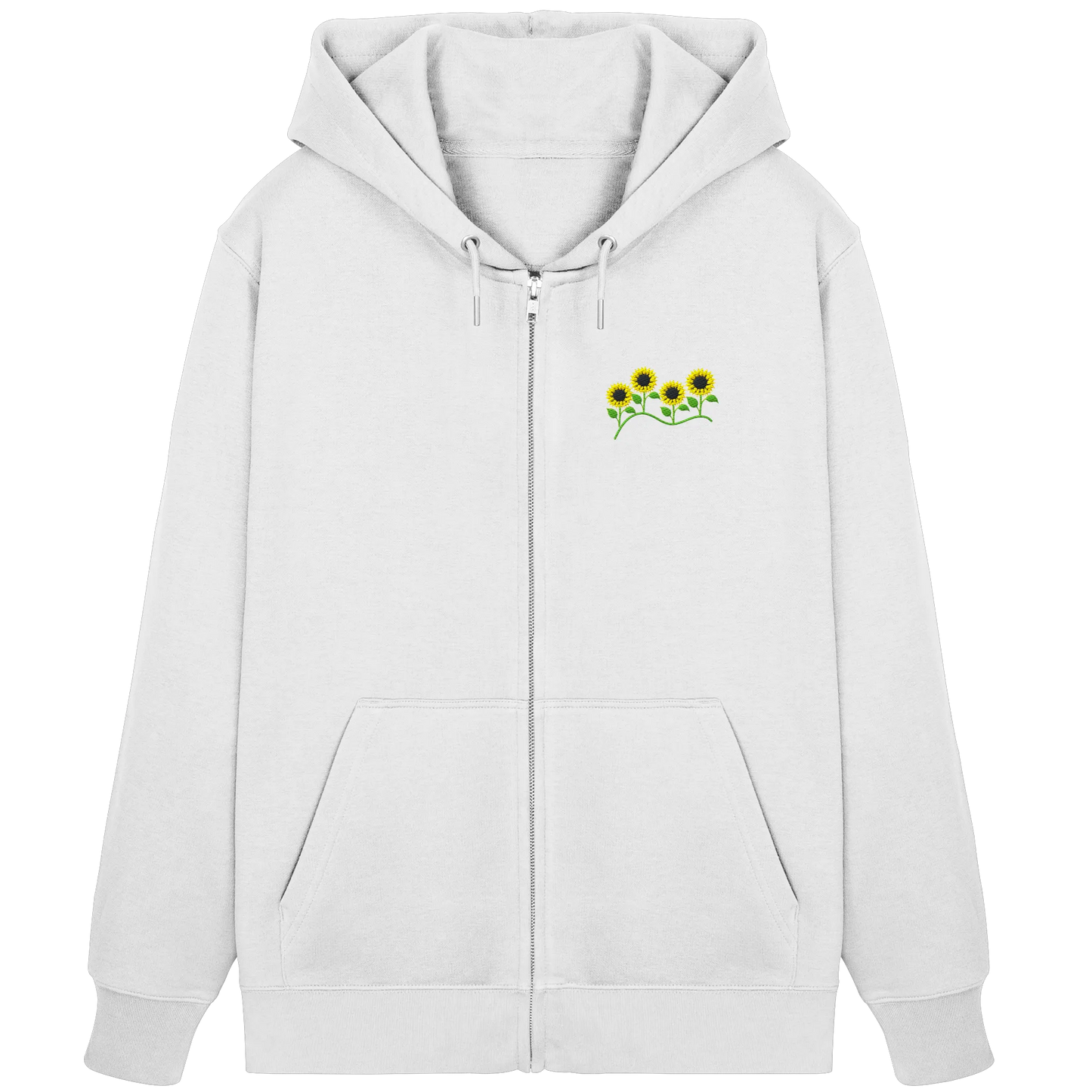 Sunflower Embroidery - Organic Zipper (Stick)
