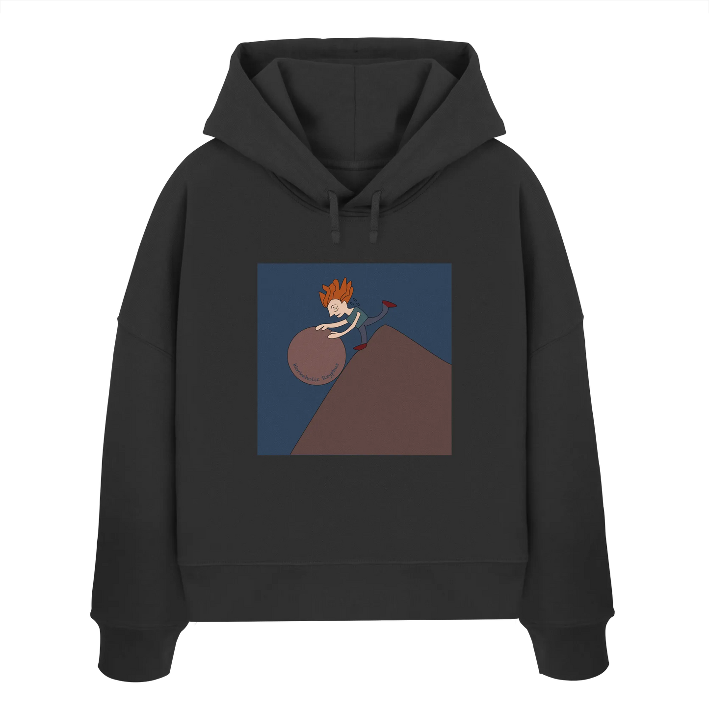 workaholic Sisyphus - Womens Organic Boxcut Hoodie