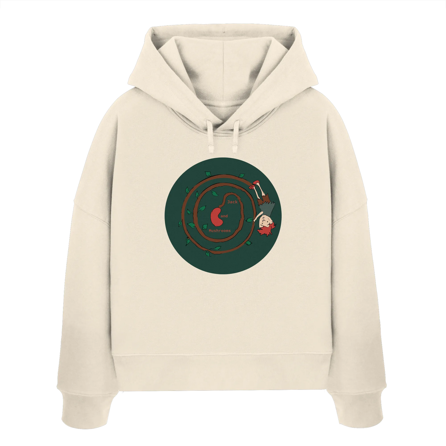 Jack and mushrooms! - Womens Organic Boxcut Hoodie