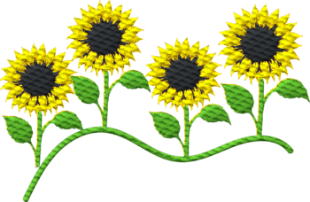 Sunflower Embroidered