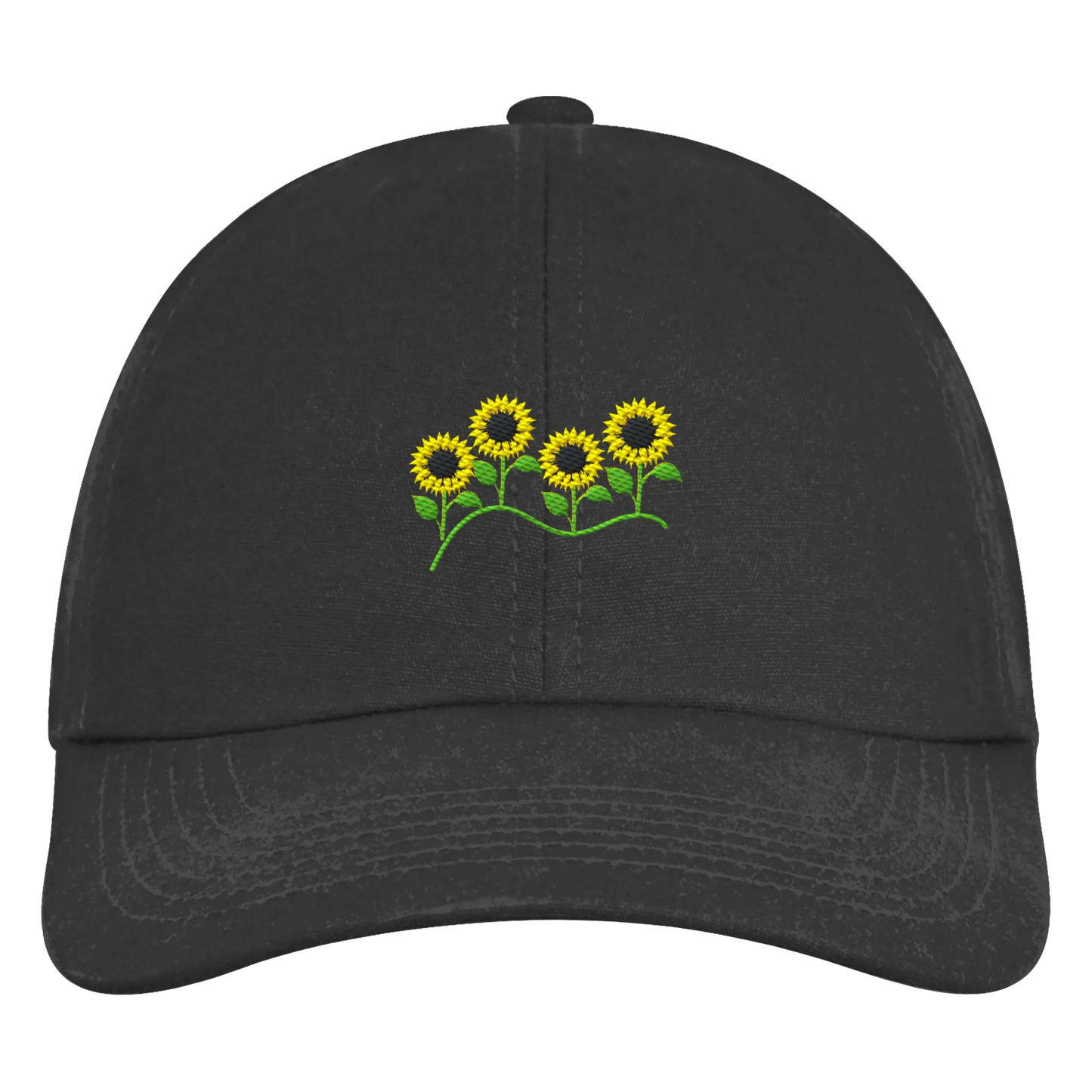 Sunflower Embroidery - Organic 6-Panel Cap