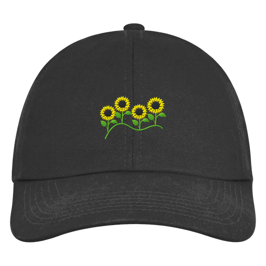 Sunflower Embroidery - Organic 6-Panel Cap
