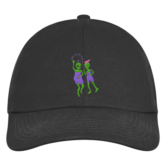 Dancing Aliens Embroidery - Organic 6-Panel Cap