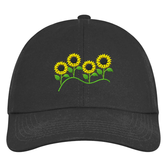 Sunflower Embroidery - Organic 6-Panel Cap