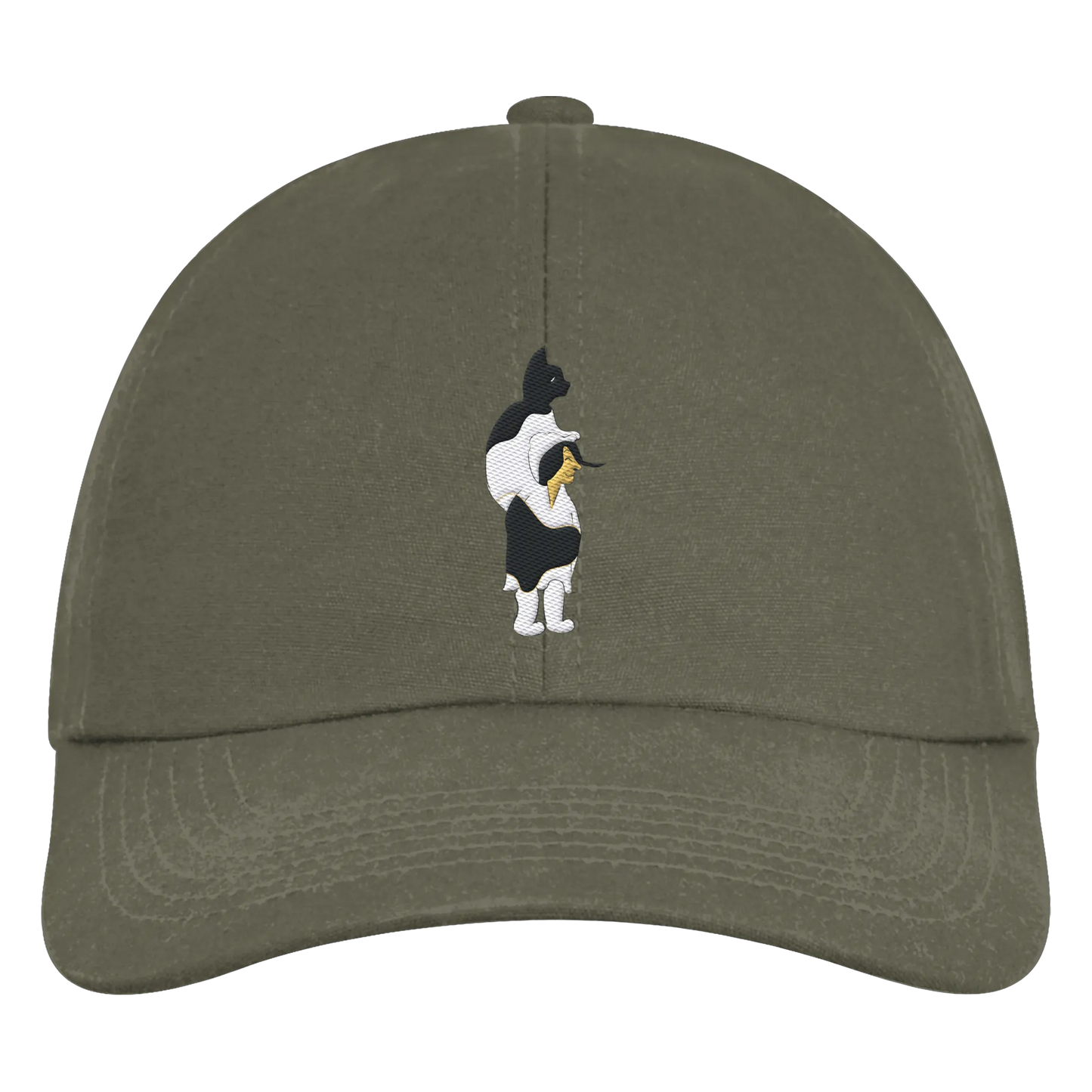 Cat Person Embroidery - Organic 6-Panel Cap