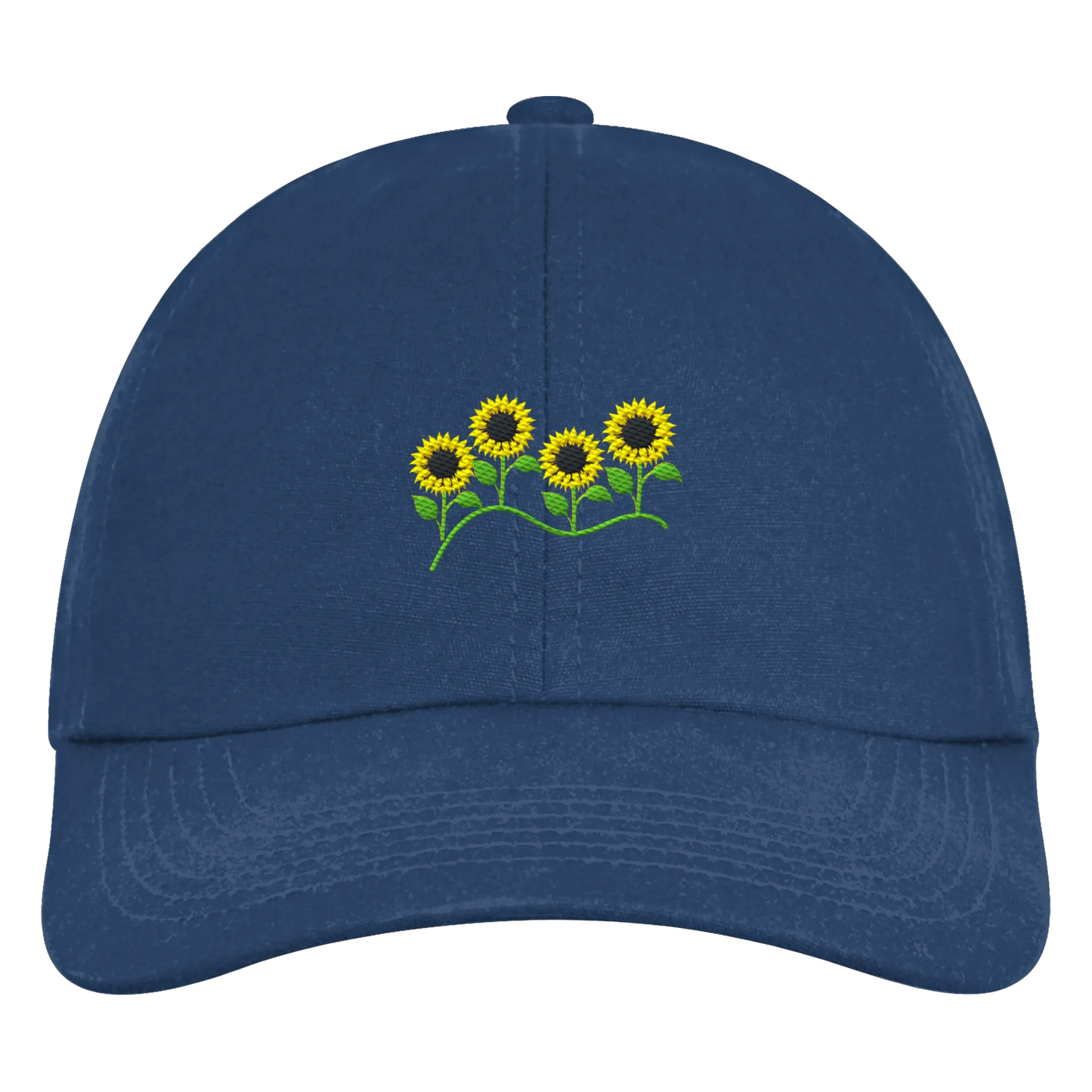 Sunflower Embroidery - Organic 6-Panel Cap