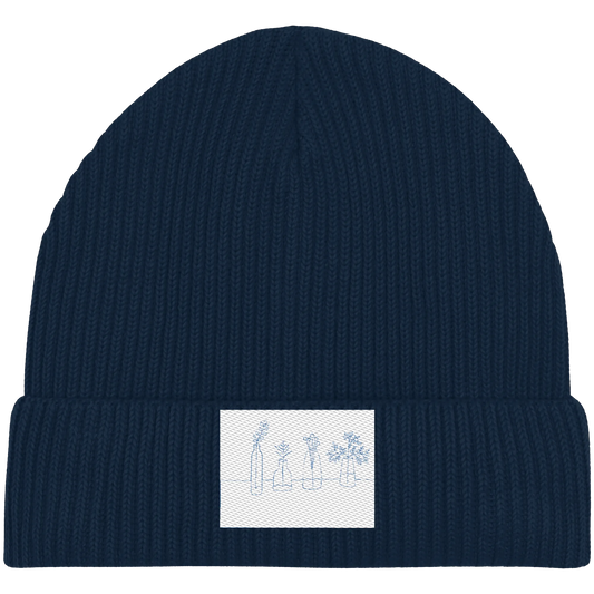 Flowers Embroidery - Organic Fisherman Beanie