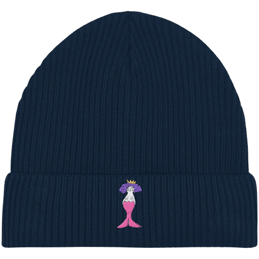 Mermaid Embroidery - Organic Fisherman Beanie
