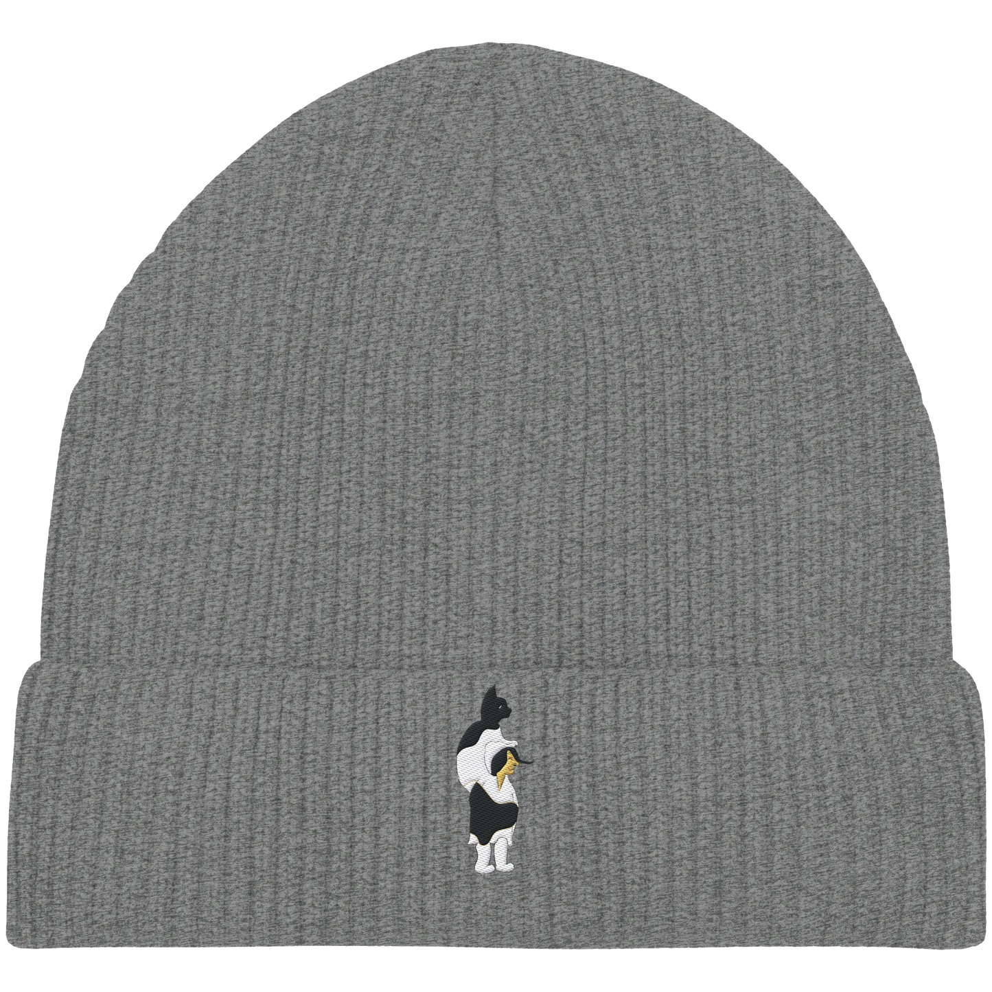 Cat Person Embroidery - Organic Fisherman Beanie