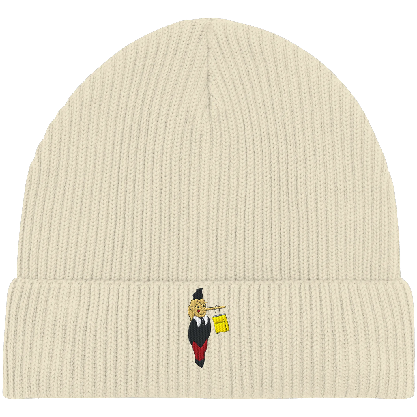 Pinocchio Embroidery - Organic Fisherman Beanie