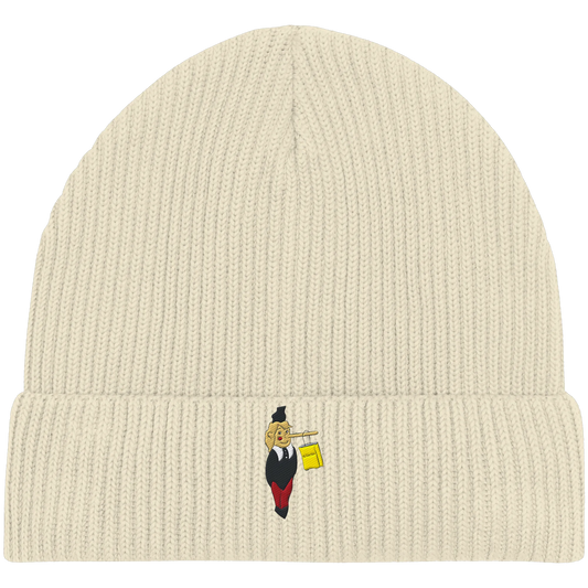Pinocchio Embroidery - Organic Fisherman Beanie