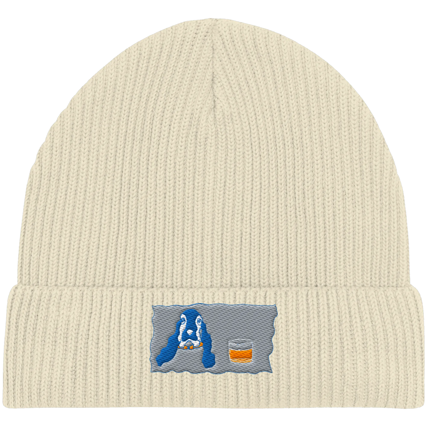 Scotch Dog embroidery - Organic Fisherman Beanie